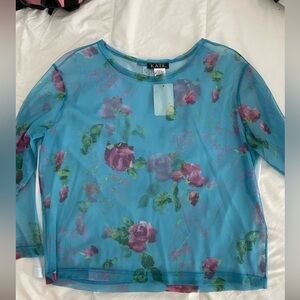 Vintage K.A.T.E sheer floral too. Size large. #w18